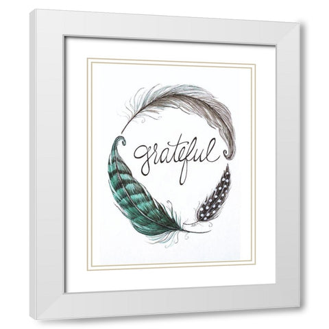 Grateful White Modern Wood Framed Art Print with Double Matting by Tyndall, Elizabeth