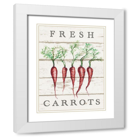 Fresh Carrots White Modern Wood Framed Art Print with Double Matting by Tyndall, Elizabeth