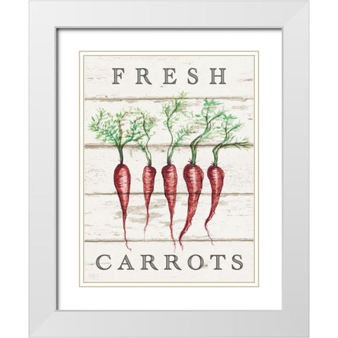 Fresh Carrots White Modern Wood Framed Art Print with Double Matting by Tyndall, Elizabeth