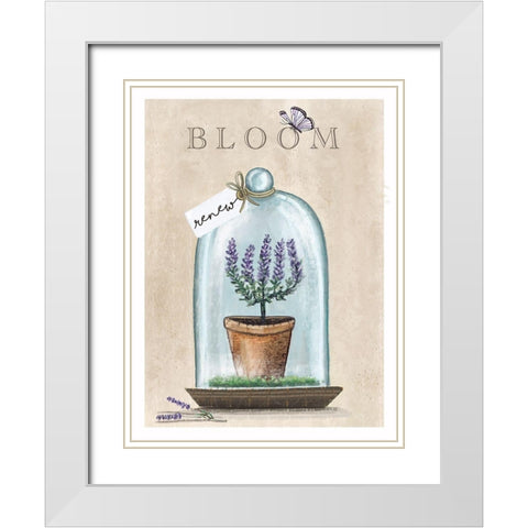 Bloom Terrarium White Modern Wood Framed Art Print with Double Matting by Tyndall, Elizabeth