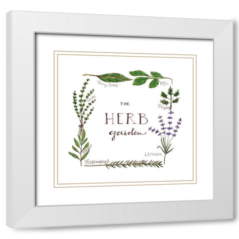 The Herb Garden White Modern Wood Framed Art Print with Double Matting by Tyndall, Elizabeth