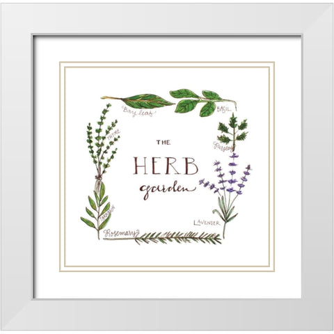 The Herb Garden White Modern Wood Framed Art Print with Double Matting by Tyndall, Elizabeth