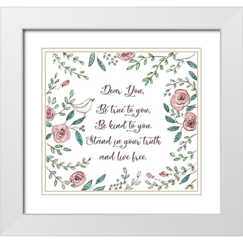 Dear You White Modern Wood Framed Art Print with Double Matting by Tyndall, Elizabeth