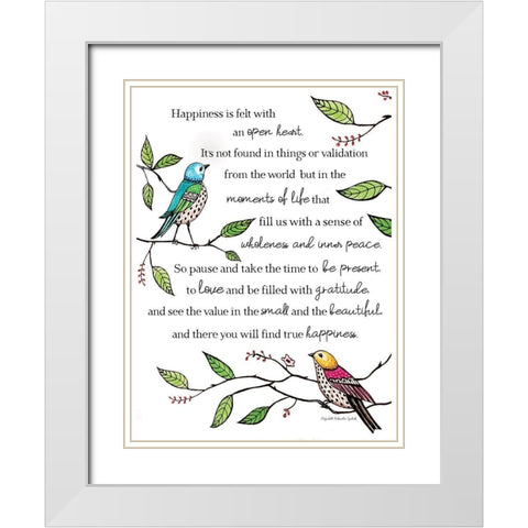 Happiness White Modern Wood Framed Art Print with Double Matting by Tyndall, Elizabeth