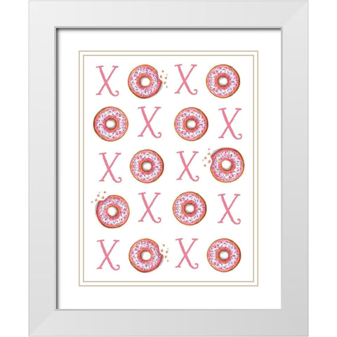 Hugs and Donuts White Modern Wood Framed Art Print with Double Matting by Tyndall, Elizabeth