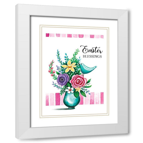 Easter Blessings White Modern Wood Framed Art Print with Double Matting by Tyndall, Elizabeth