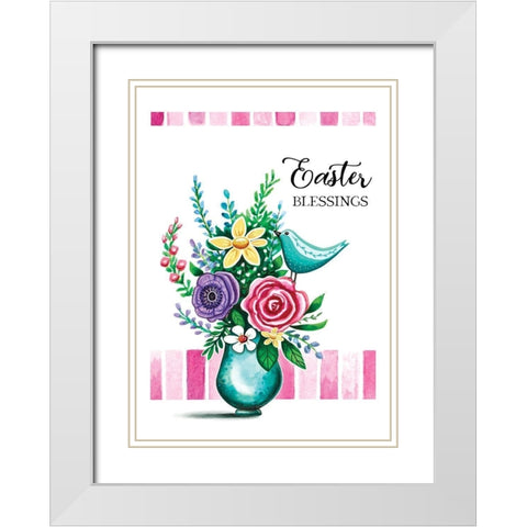 Easter Blessings White Modern Wood Framed Art Print with Double Matting by Tyndall, Elizabeth