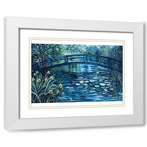 Blue Lagoon White Modern Wood Framed Art Print with Double Matting by Tyndall, Elizabeth