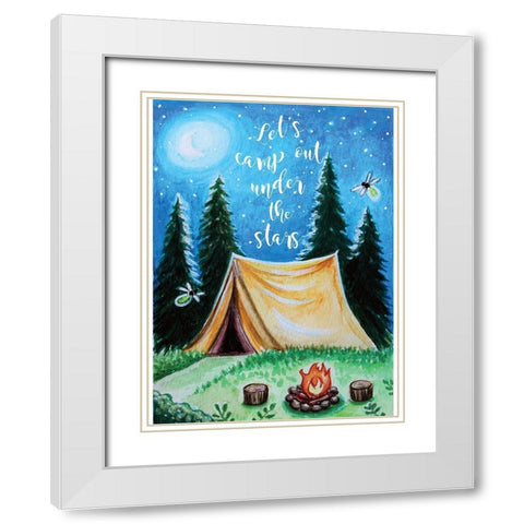 Camp Out White Modern Wood Framed Art Print with Double Matting by Tyndall, Elizabeth