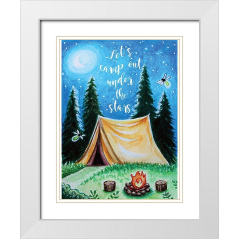 Camp Out White Modern Wood Framed Art Print with Double Matting by Tyndall, Elizabeth