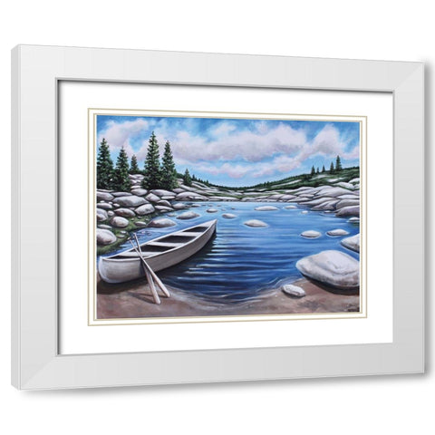 The Canoe White Modern Wood Framed Art Print with Double Matting by Tyndall, Elizabeth