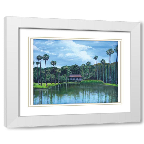 A Slice of Paradise White Modern Wood Framed Art Print with Double Matting by Tyndall, Elizabeth