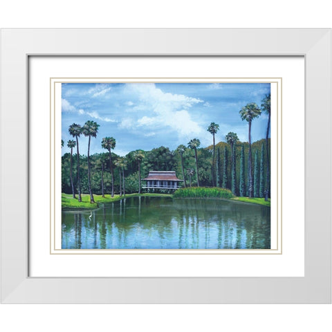 A Slice of Paradise White Modern Wood Framed Art Print with Double Matting by Tyndall, Elizabeth