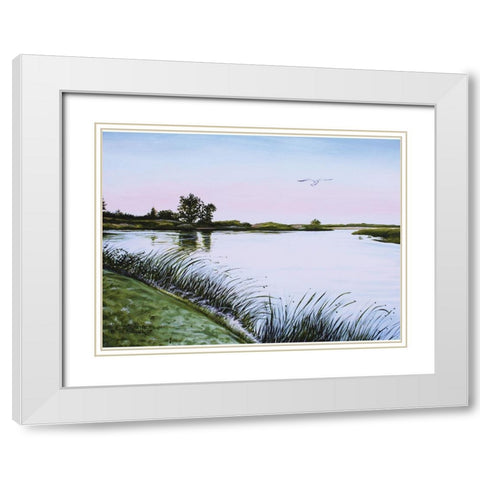 Delta at Dusk White Modern Wood Framed Art Print with Double Matting by Tyndall, Elizabeth