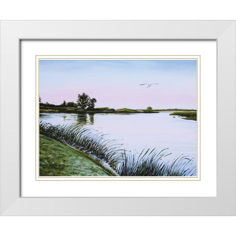 Delta at Dusk White Modern Wood Framed Art Print with Double Matting by Tyndall, Elizabeth