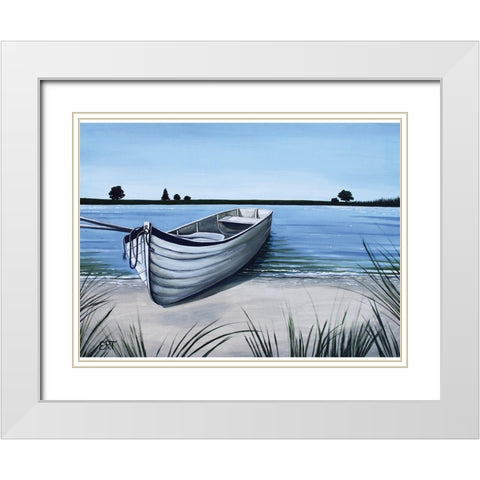 On the Water White Modern Wood Framed Art Print with Double Matting by Tyndall, Elizabeth