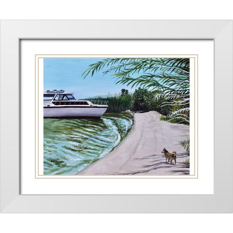 Upon a Shore White Modern Wood Framed Art Print with Double Matting by Tyndall, Elizabeth
