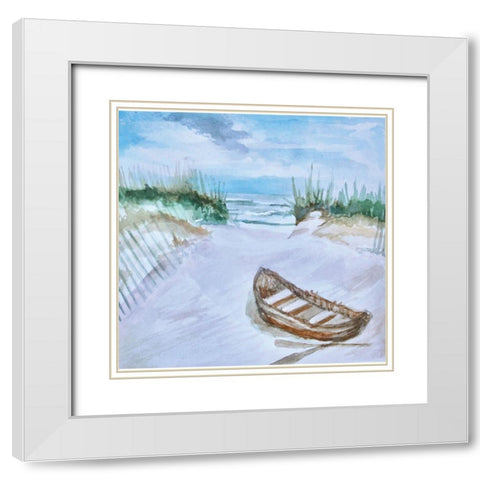 A Trip to the Beach White Modern Wood Framed Art Print with Double Matting by Tyndall, Elizabeth