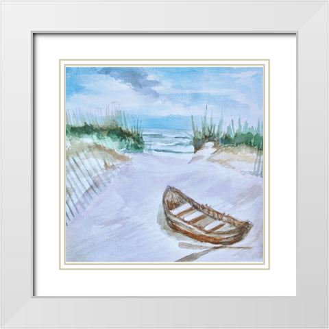A Trip to the Beach White Modern Wood Framed Art Print with Double Matting by Tyndall, Elizabeth