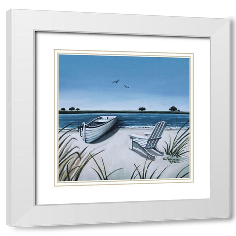 Its Summer Time White Modern Wood Framed Art Print with Double Matting by Tyndall, Elizabeth