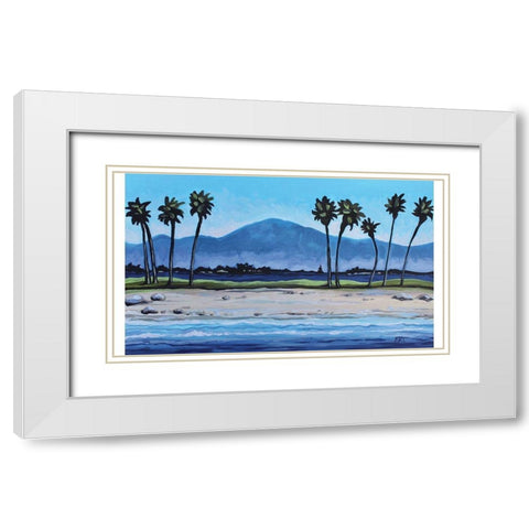 Palm Tree Oasis White Modern Wood Framed Art Print with Double Matting by Tyndall, Elizabeth