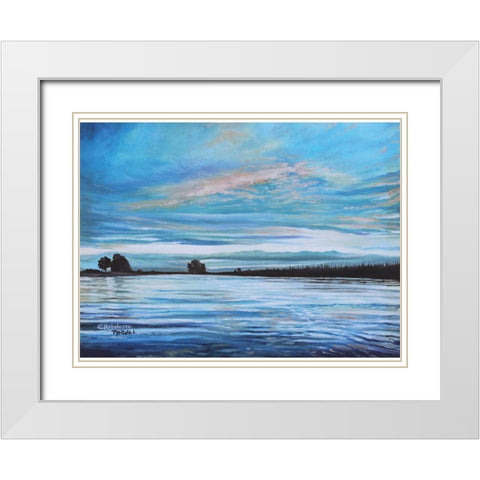 My First Sunset White Modern Wood Framed Art Print with Double Matting by Tyndall, Elizabeth