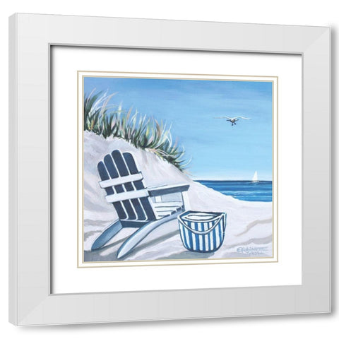 Sandy Cove White Modern Wood Framed Art Print with Double Matting by Tyndall, Elizabeth