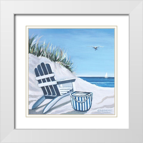 Sandy Cove White Modern Wood Framed Art Print with Double Matting by Tyndall, Elizabeth