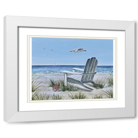 The Pelican White Modern Wood Framed Art Print with Double Matting by Tyndall, Elizabeth