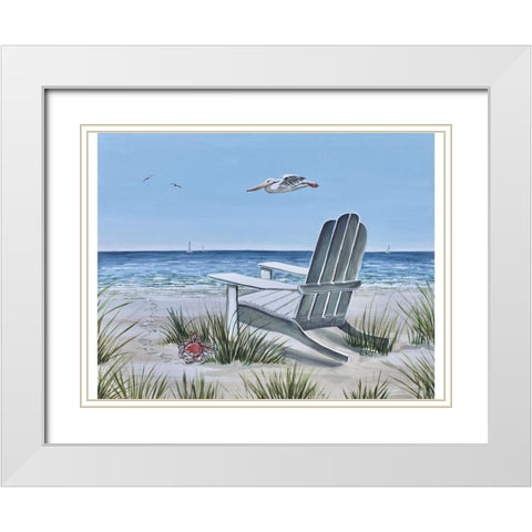 The Pelican White Modern Wood Framed Art Print with Double Matting by Tyndall, Elizabeth