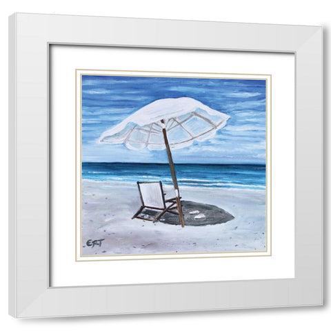 Under the Umbrella White Modern Wood Framed Art Print with Double Matting by Tyndall, Elizabeth