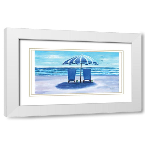 Unwind at the Beach White Modern Wood Framed Art Print with Double Matting by Tyndall, Elizabeth