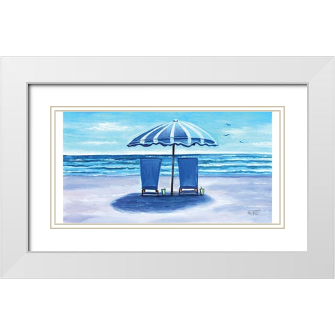 Unwind at the Beach White Modern Wood Framed Art Print with Double Matting by Tyndall, Elizabeth