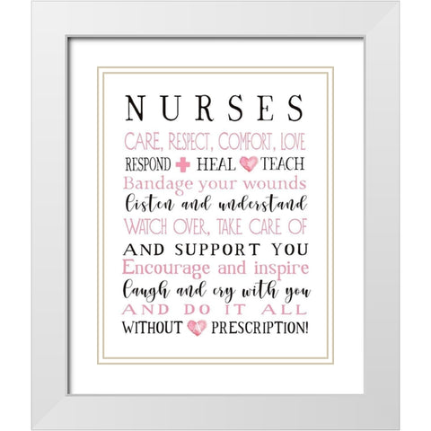 Nurse Art II White Modern Wood Framed Art Print with Double Matting by Tyndall, Elizabeth