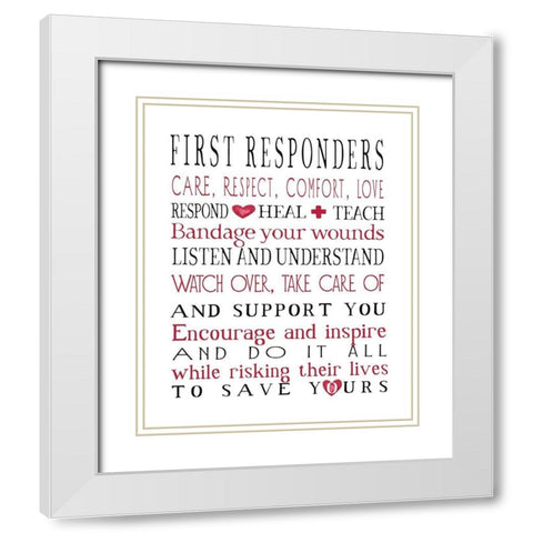 First Responders White Modern Wood Framed Art Print with Double Matting by Tyndall, Elizabeth