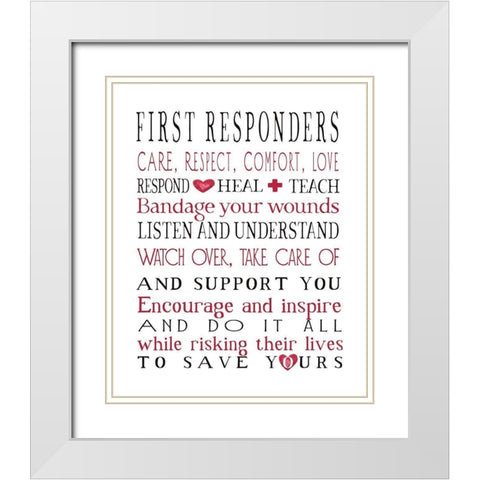 First Responders White Modern Wood Framed Art Print with Double Matting by Tyndall, Elizabeth