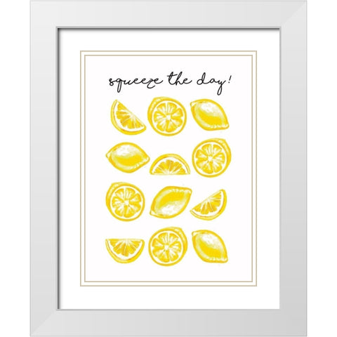 Squeeze the Day White Modern Wood Framed Art Print with Double Matting by Tyndall, Elizabeth
