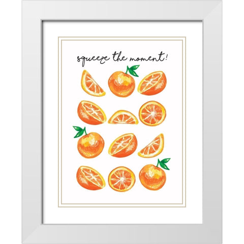 Squeeze the Moment White Modern Wood Framed Art Print with Double Matting by Tyndall, Elizabeth