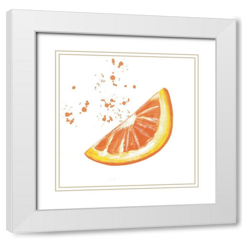 Fresh Squeezed Orange White Modern Wood Framed Art Print with Double Matting by Tyndall, Elizabeth