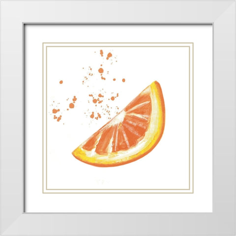 Fresh Squeezed Orange White Modern Wood Framed Art Print with Double Matting by Tyndall, Elizabeth