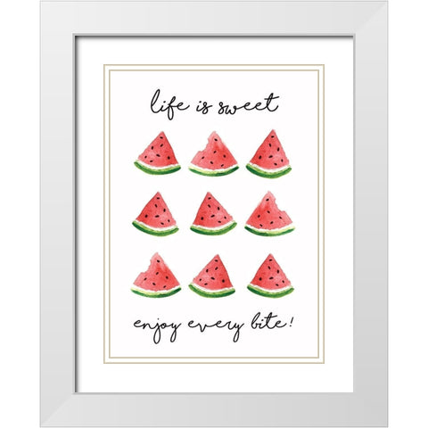 Life is Sweet White Modern Wood Framed Art Print with Double Matting by Tyndall, Elizabeth