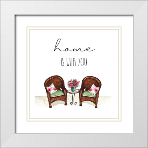 Home is With You White Modern Wood Framed Art Print with Double Matting by Tyndall, Elizabeth