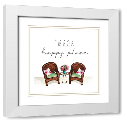 Our Happy Place White Modern Wood Framed Art Print with Double Matting by Tyndall, Elizabeth