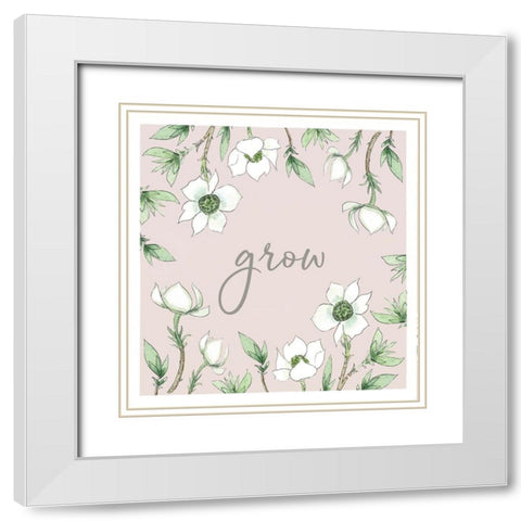 Grow White Modern Wood Framed Art Print with Double Matting by Tyndall, Elizabeth