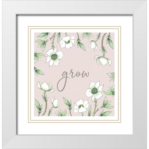 Grow White Modern Wood Framed Art Print with Double Matting by Tyndall, Elizabeth