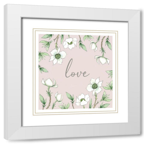 Love White Modern Wood Framed Art Print with Double Matting by Tyndall, Elizabeth