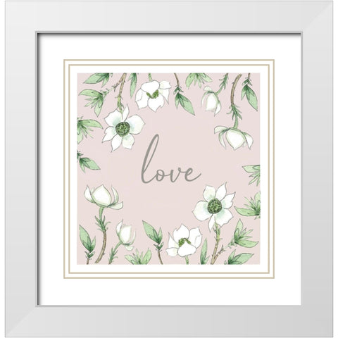 Love White Modern Wood Framed Art Print with Double Matting by Tyndall, Elizabeth