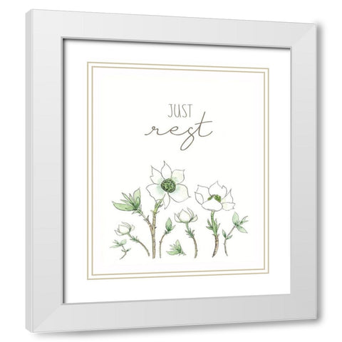 Just Rest White Modern Wood Framed Art Print with Double Matting by Tyndall, Elizabeth