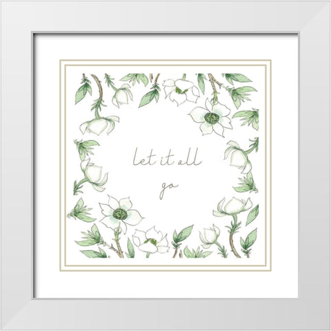 Let It All Go White Modern Wood Framed Art Print with Double Matting by Tyndall, Elizabeth