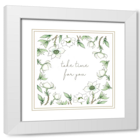 Take Time for You White Modern Wood Framed Art Print with Double Matting by Tyndall, Elizabeth